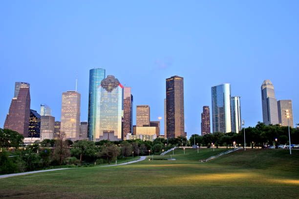 istock Houston Downtown Skyline Illuminated at Blue Hour 903034758