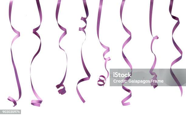 Colorful Paper Streamers Isolated On White Background Stock Photo - Download Image Now