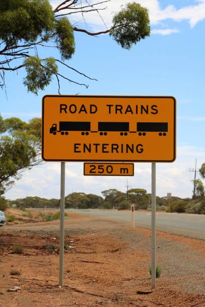 istock Sign for Road train with three semi-trailers in Australia 903058368