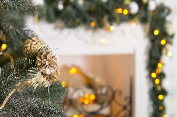istock New Year's interior with a Christmas tree and decorations. 903065424