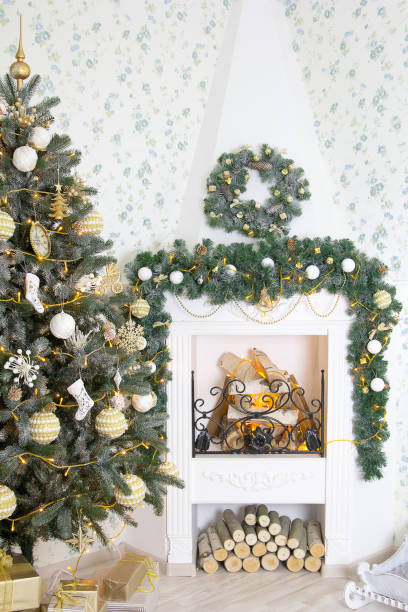 istock Living room in Scandinavian style with a Christmas decor. 903065498