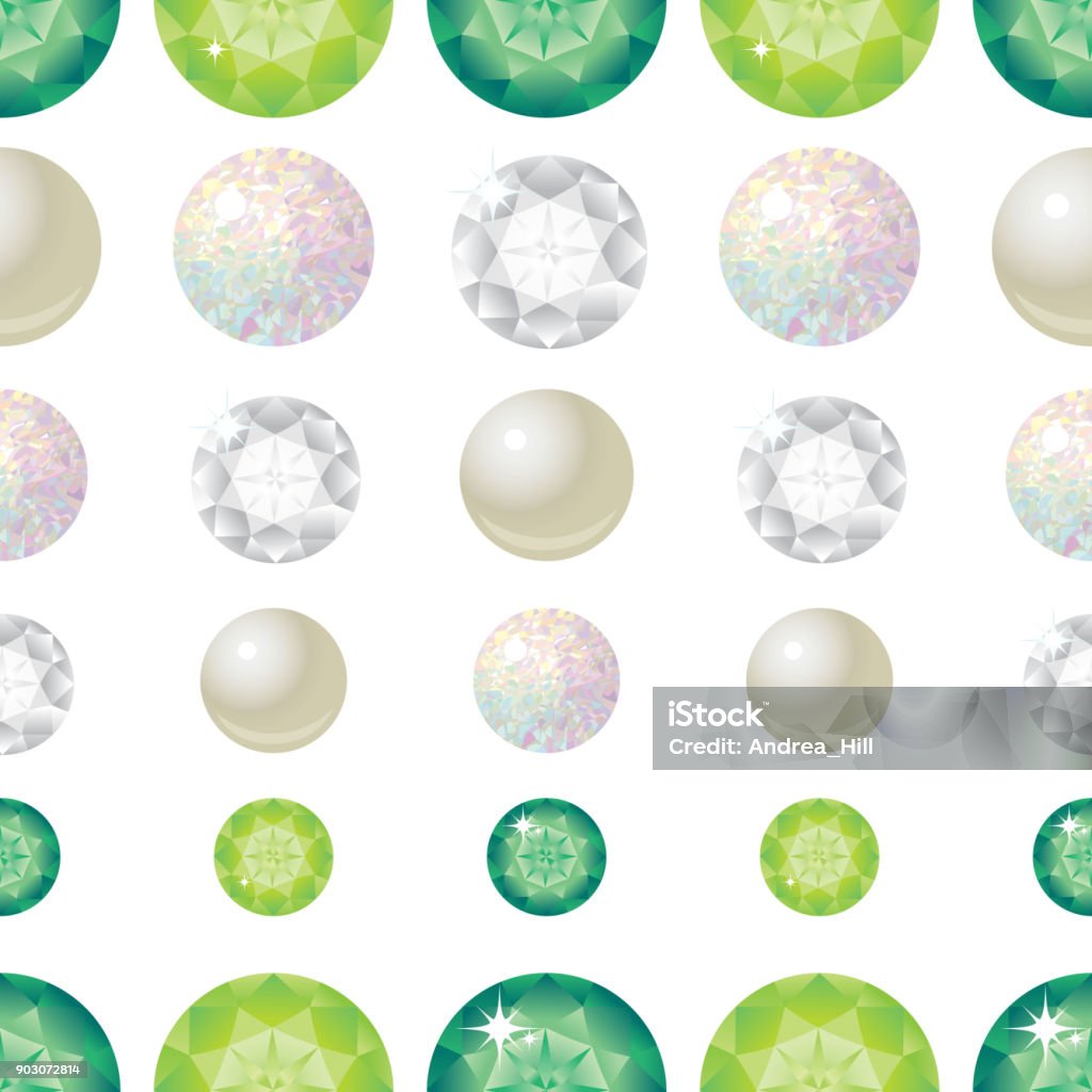 Intan Vector Gemstone Seamless Pattern Vector Illustration Stock Illustration ...