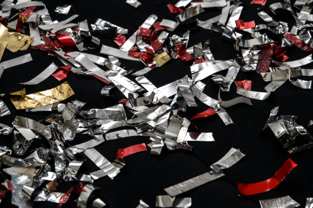 istock Golden Metallic Confetti On Black Background 903081346