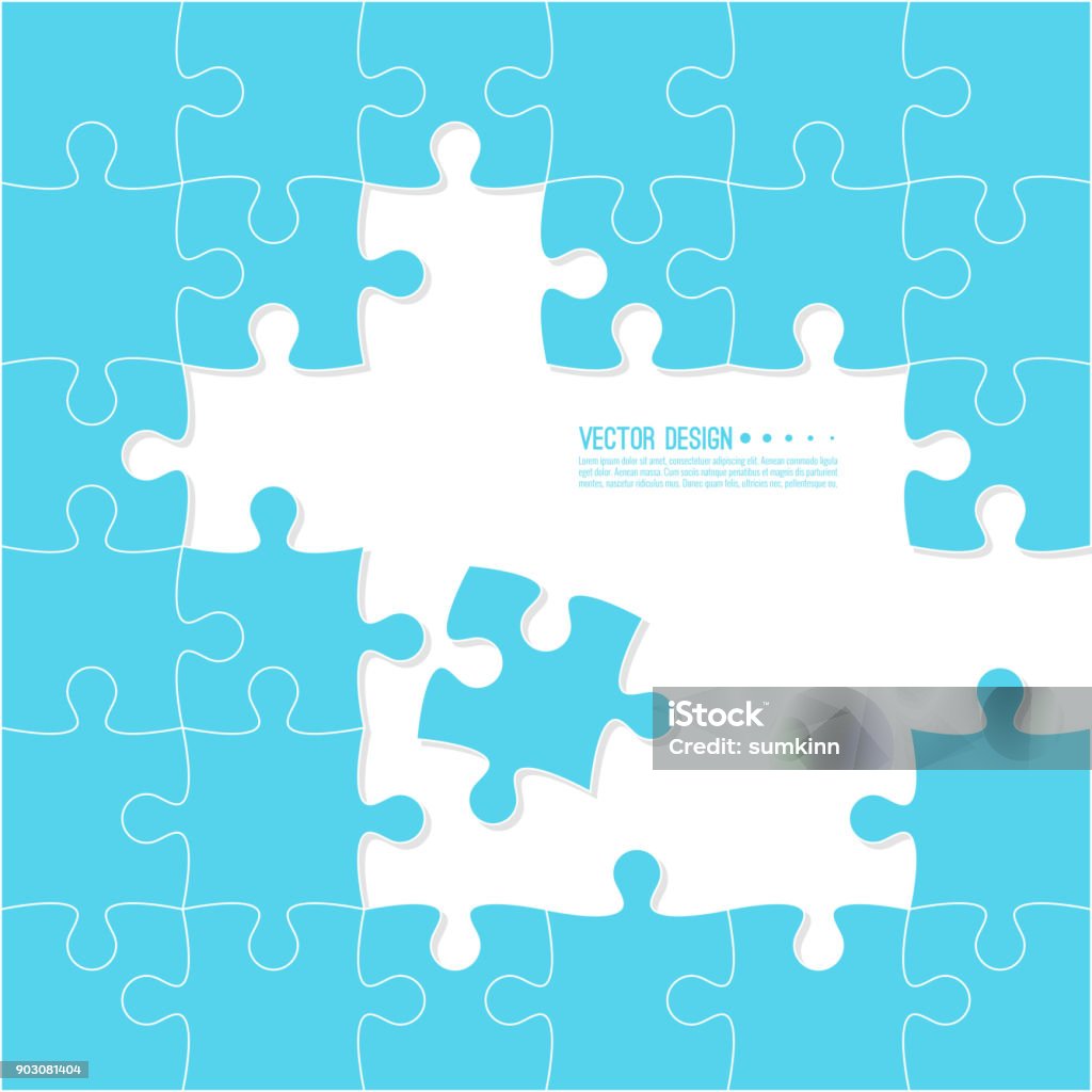 Jigsaw puzzle pieces. Abstract background made of Jigsaw puzzle pieces. Vector illustration. Jigsaw Piece stock vector
