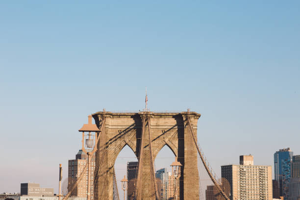 istock Low Angle View Of Brooklyn Bridge Against Clear Sky In City 903084636