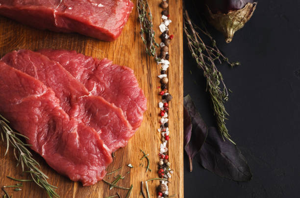 istock Raw beef filet mignon steaks on wooden board 903088350