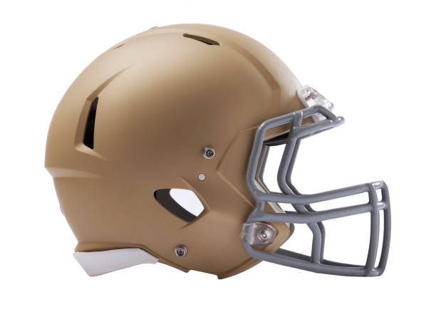Modern football helmet isolated on a white background
