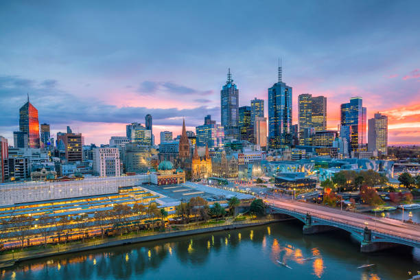 istock Melbourne city skyline at twilight 903107928