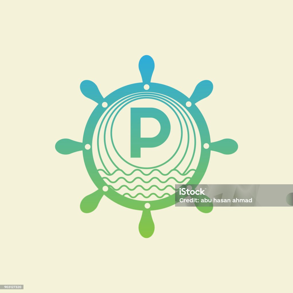 cruise initial Letter P icon design icon design for cruise Abstract stock vector