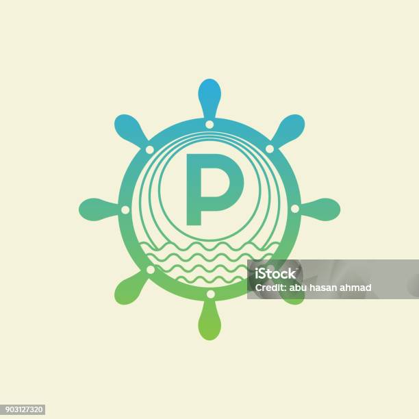 Cruise Initial Letter P Icon Design Stock Illustration - Download Image Now - Abstract, Applying, Business