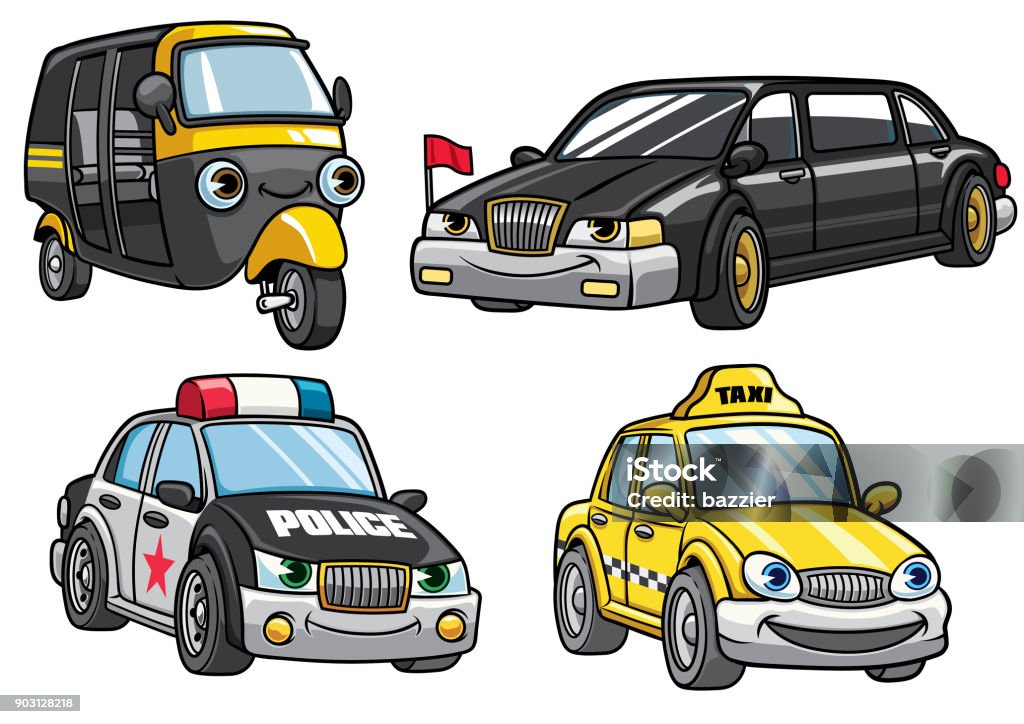 cartoon of cars set vector of cartoon of cars set Cartoon stock vector