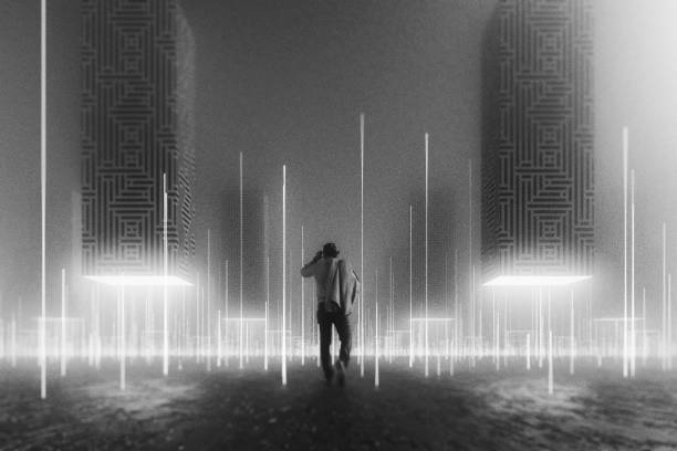 istock Lost businessman in cyber world 903142184