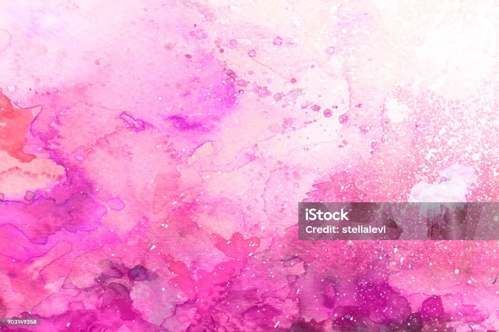 Pink Watercolor Background On A White Paper Stock Photo - Download ...