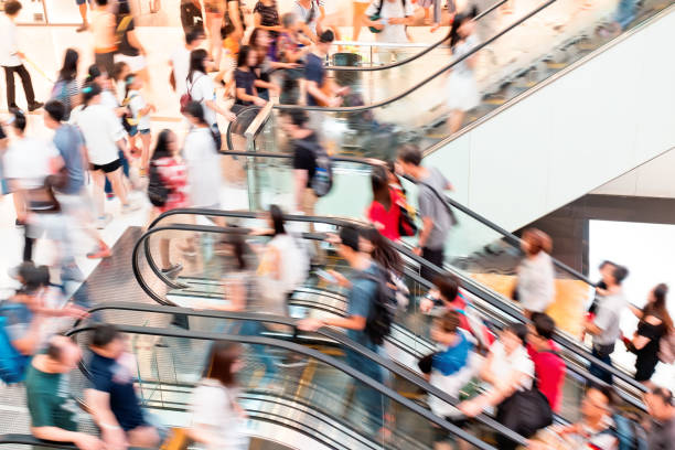 istock Motion escalators at the modern shopping mall 903154058