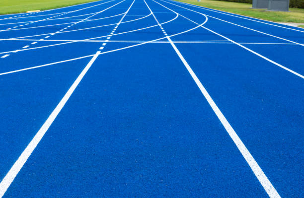 istock Close-Up Of Blue Running Tracks 903161650