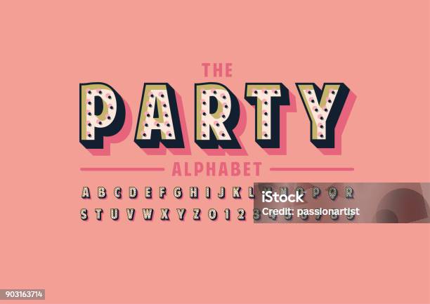 Party Alphabet Stock Illustration - Download Image Now - Typescript, Light Bulb, Text