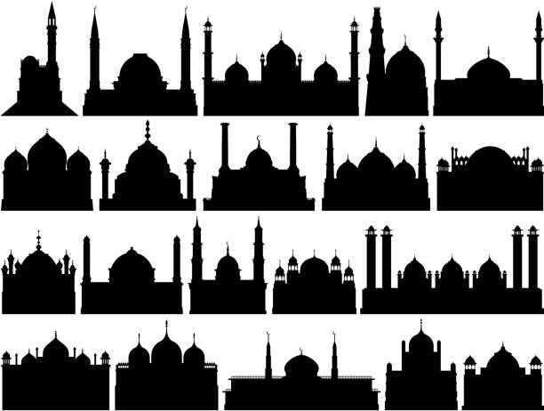 stockillustraties, clipart, cartoons en iconen met zeer gedetailleerde moskeeën - mosque