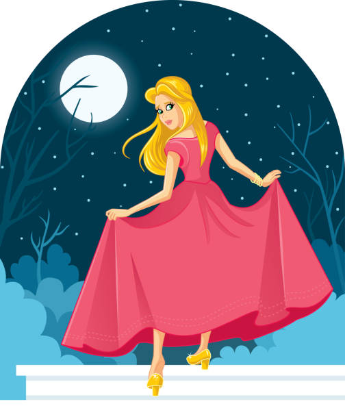 Princess Cinderella Losing Her Shoe At The Ball Illustration Stock  Illustration - Download Image Now - iStock