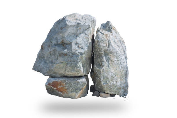 Large limestone boulders near a limestone quarry