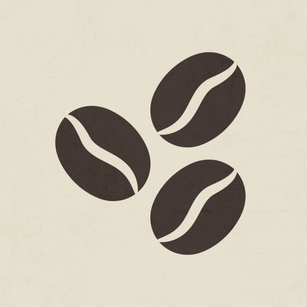 kaffeebohnen-symbol - raw coffee bean stock-grafiken, -clipart, -cartoons und -symbole