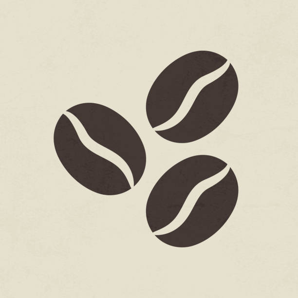 ikona ziaren kawy - raw coffee bean stock illustrations