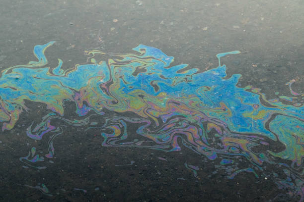 istock Bright colored chemical waste on the road 903194690