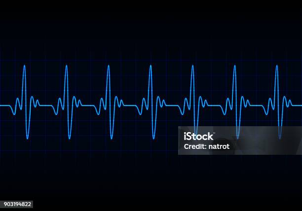 Heart Beats Cardiogram Background Stock Illustration - Download Image Now - Electrocardiography, Taking Pulse, Vector