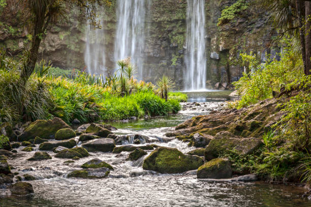 The Hatea River below the Whangarei Falls in Northland, New Zealand.