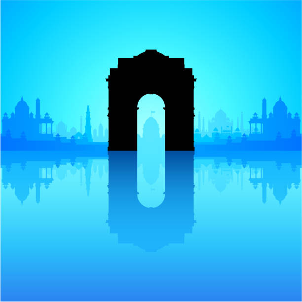 ilustraciones, imágenes clip art, dibujos animados e iconos de stock de puerta de la india (todos los edificios son independientes y completas) - india gate gateway to india mumbai