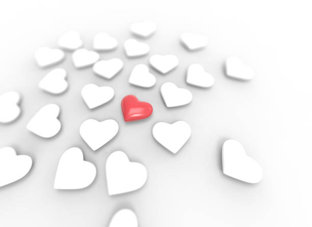 Group of Valentine Hearts on white background.
