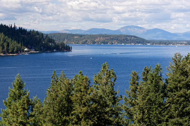 lake coeur d’alene, idaho - dalene photos et images de collection