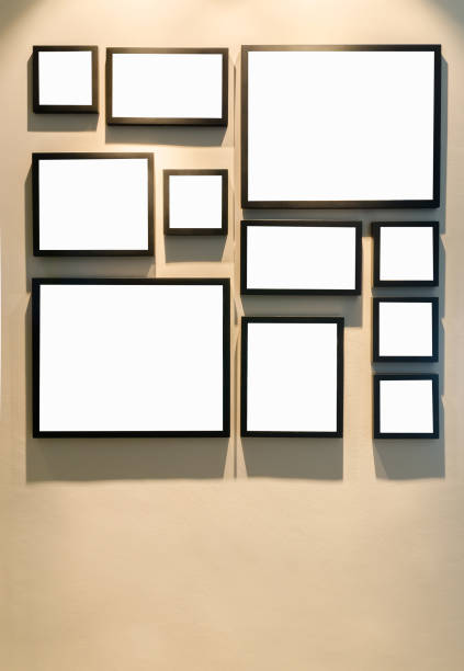 istock Different size of black photo frame on wall 903221318