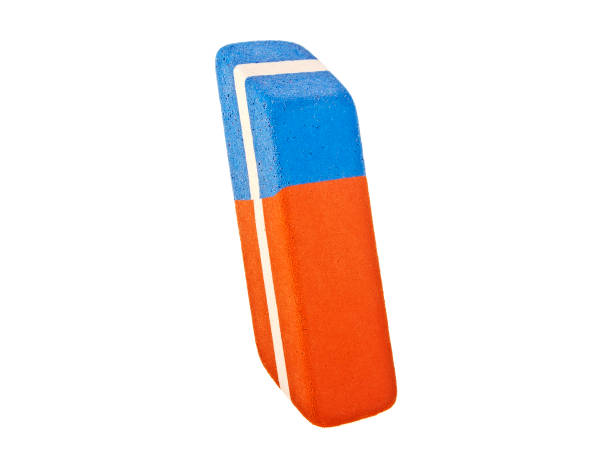 istock Blue and red rubber pen eraser isolated on white background 903226534