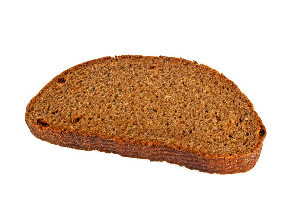 istock Slice of fresh rye bread isolated on white background 903226644