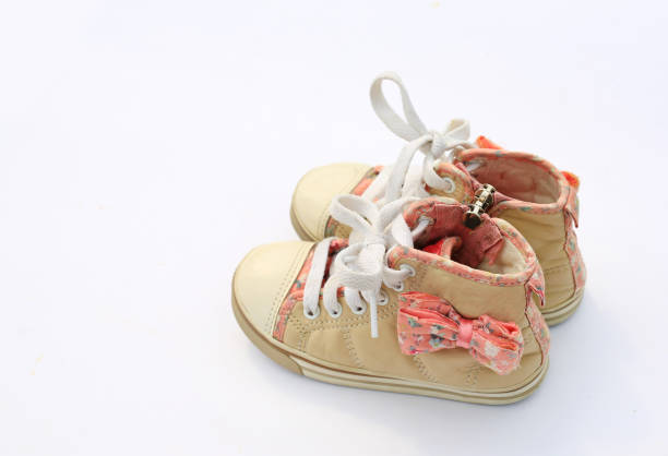 istock Pair of baby sneakers isolated on white background. 903238014