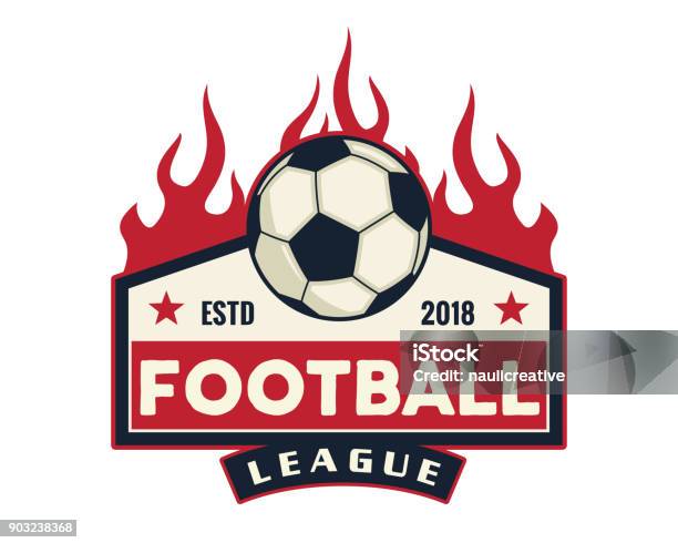 Vetores de Ilustração De Distintivo De Futebol Profissional Moderno e mais imagens de Logotipo
