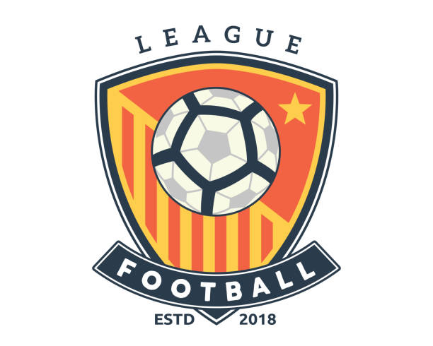 Modern Professional Soccer Badge Illustration Professional Modern Soccer League Badge Illustration football league stock illustrations