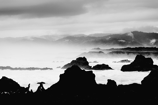 Pacific coastline of California USA, north of Fort Bragg.