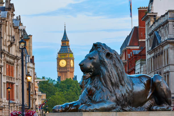 istock London Trafalgar Square lion and Big Ben 903242588