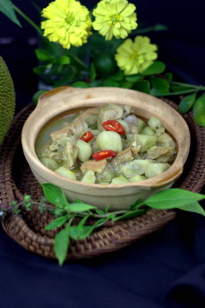 Sabahan food Chicken soup with young fruit called tarap in Sabah kadazandusun stock pictures, royalty-free photos & images