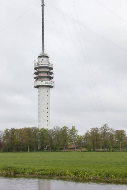 Radio Television tower in the Netherlands Radio Television tower in the Netherlands - Dutch weather hoogersmilde stock pictures, royalty-free photos & images