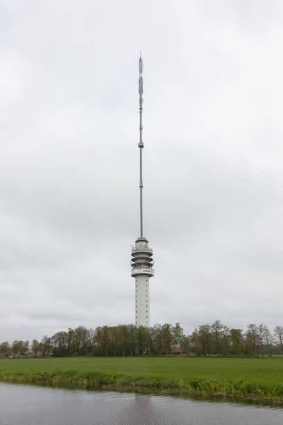 Radio Television tower in the Netherlands Radio Television tower in the Netherlands - Dutch weather hoogersmilde stock pictures, royalty-free photos & images