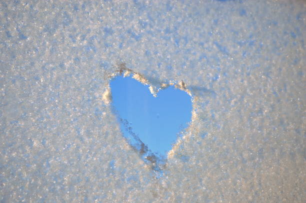 istock Heart Shape drawn on frozen window 903277618