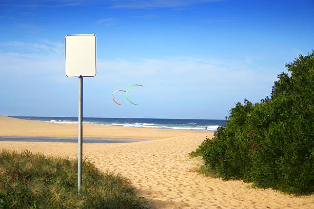 Beach Blank Sign stock photo