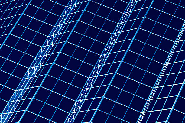 Architecture - Abstract Blue Lines stock photo