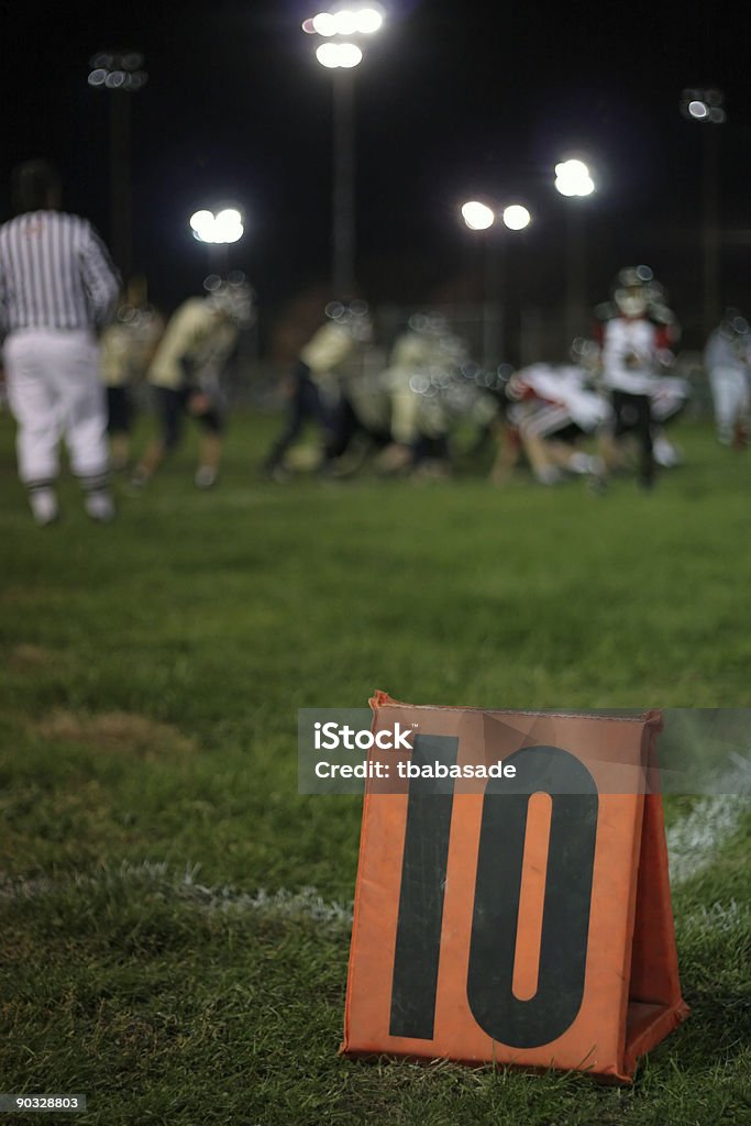 Ten Yard Line - Lizenzfrei Amerikanischer Football Stock-Foto