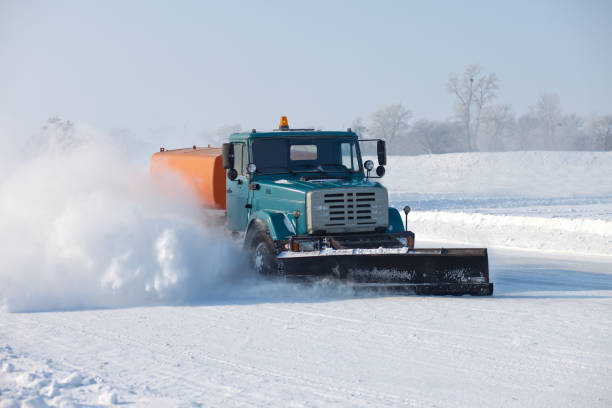 istock Snowplow is cleaning a road 903289666