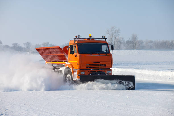 istock Snowplow is cleaning a road 903289680