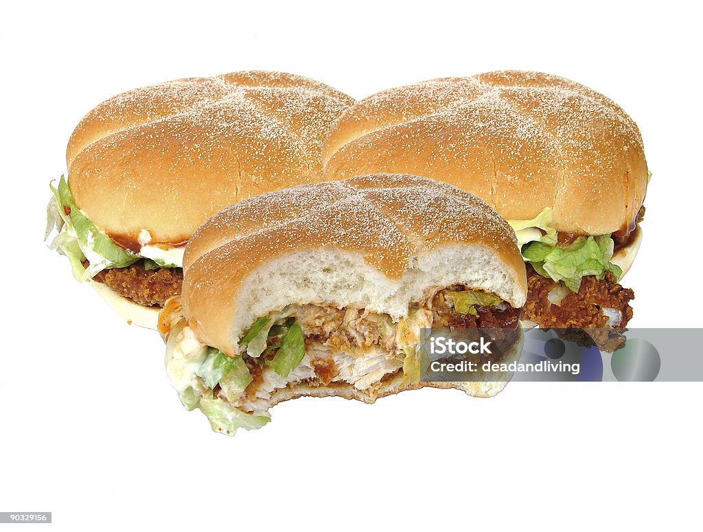 Pollo y hamburguesas - Foto de stock de Alimento libre de derechos