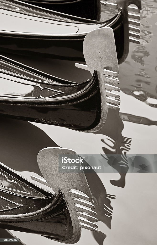 Gondolas - Foto de stock de Blanco y negro libre de derechos